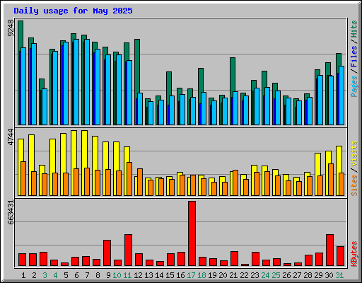 Daily usage for May 2025