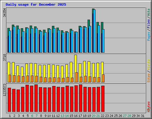 Daily usage for December 2025